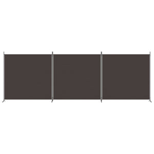 Divisorio a 3 Pannelli Marrone 525x180 cm in Tessuto e ferro