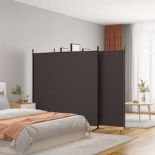 Load image into Gallery viewer, Divisorio a 3 Pannelli Marrone 525x180 cm in Tessuto e ferro