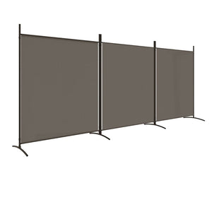Divisorio a 3 Pannelli Antracite 525x180 cm in Tessuto e ferro