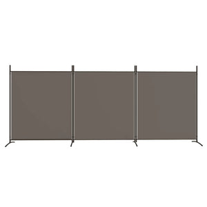 Divisorio a 3 Pannelli Antracite 525x180 cm in Tessuto e ferro
