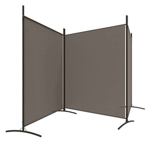 Divisorio a 3 Pannelli Antracite 525x180 cm in Tessuto e ferro