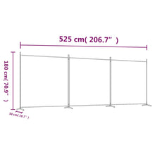 Load image into Gallery viewer, Divisorio a 3 Pannelli Antracite 525x180 cm in Tessuto e ferro