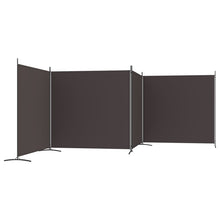 Load image into Gallery viewer, Divisorio a 4 Pannelli Marrone 698x180 cm in Tessuto