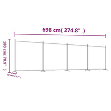 Load image into Gallery viewer, Divisorio a 4 Pannelli Marrone 698x180 cm in Tessuto