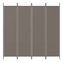 Carica l&#39;immagine nel visualizzatore di Gallery, Separè  4 Pannelli Antracite 698x180 cm Tessuto e ferro