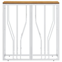 Laden Sie das Bild in den Galerie-Viewer, Mobiletto Consolle Argento in Acciaio Inox e Massello d&#39;Acacia 70x30x70 cm