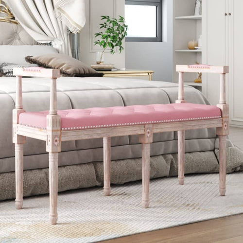 Panca Ottomana Rosa 110x40x70 cm in Velluto