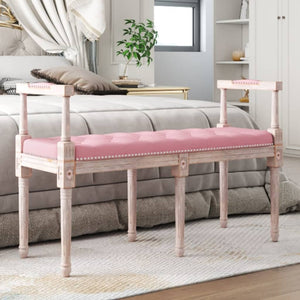 Panca Ottomana Rosa 110x40x70 cm in Velluto