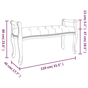 Panca Ottomana Rosa 110x45x60 cm in Velluto