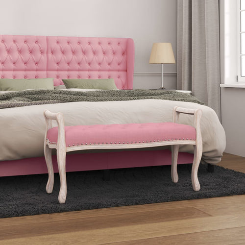 Panca Ottomana Rosa 110x45x60 cm in Velluto