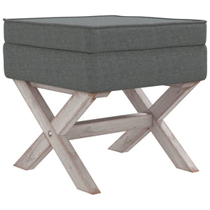 Pouf con Vano Contenitore Grigio Scuro 45x45x49 cm in Tessuto
