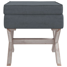 Laden Sie das Bild in den Galerie-Viewer, Pouf con Vano Contenitore Grigio Scuro 45x45x49 cm in Velluto