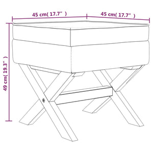 Pouf con Vano Contenitore Grigio Scuro 45x45x49 cm in Velluto