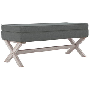 Ottomana con Vano Contenitore 110x45x49 cm in Tessuto Grigio Scuro