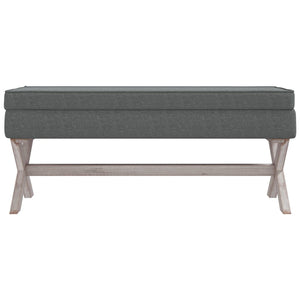 Ottomana con Vano Contenitore 110x45x49 cm in Tessuto Grigio Scuro