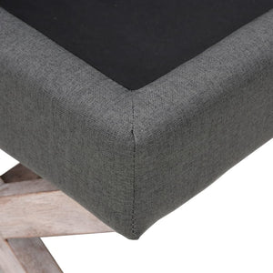 Ottomana con Vano Contenitore 110x45x49 cm in Tessuto Grigio Scuro