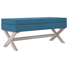 Load image into Gallery viewer, Ottomana con Vano Contenitore 110x45x49 cm in Velluto Blu