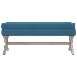 Ottomana con Vano Contenitore 110x45x49 cm in Velluto Blu