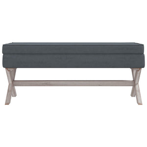 Ottomana con Vano Contenitore 110x45x49 cm in Velluto Grigio Scuro