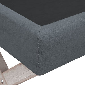Ottomana con Vano Contenitore 110x45x49 cm in Velluto Grigio Scuro