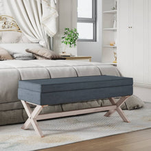 Load image into Gallery viewer, Ottomana con Vano Contenitore 110x45x49 cm in Velluto Grigio Scuro