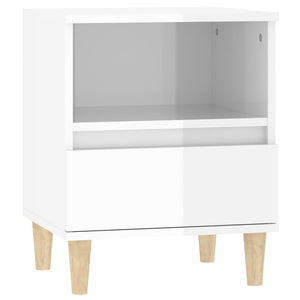 Comodini 2 pz in Bianco Lucido 40x35x50 cm