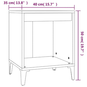 Comodini 2 pz in Bianco 40x35x50 cm