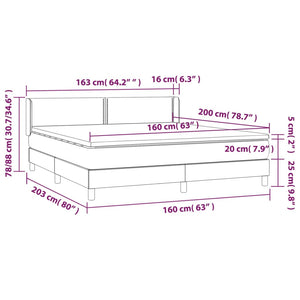 Letto Matrimoniale (con Materasso) Grigio Chiaro 160x200cm Velluto