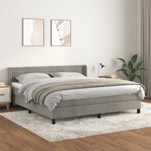 Carica l&#39;immagine nel visualizzatore di Gallery, Letto Matrimoniale (con Materasso) Grigio Chiaro 180x200cm Velluto