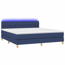 Carica l&#39;immagine nel visualizzatore di Gallery, Letto Matrimoniale (con Materasso) LED 160x200 cm in Tessuto Blu
