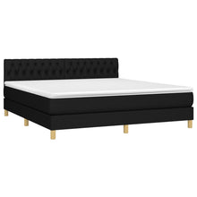 Carica l&#39;immagine nel visualizzatore di Gallery, Letto Matrimoniale (con Materasso) LED  180x200 cm in Tessuto Nero