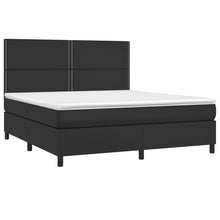 Carica l&#39;immagine nel visualizzatore di Gallery, Letto Matrimoniale (con Materasso) LED Nero 160x200cm Similpelle