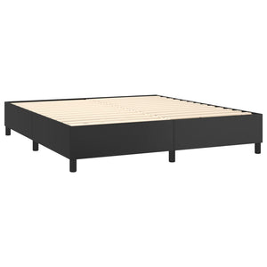 Letto Matrimoniale (con Materasso) LED Nero 160x200cm Similpelle