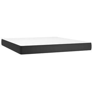 Letto Matrimoniale (con Materasso) LED Nero 160x200cm Similpelle