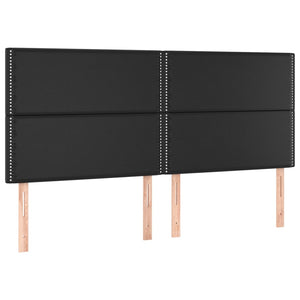 Letto Matrimoniale (con Materasso) LED Nero 160x200cm Similpelle