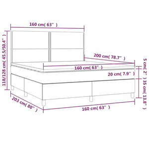Letto Matrimoniale (con Materasso) LED Nero 160x200cm Similpelle