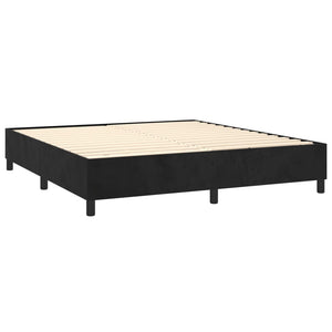 Letto Matrimoniale (con Materasso) LED  160x200 cm in Velluto Nero