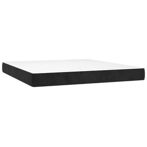 Letto Matrimoniale (con Materasso) LED  160x200 cm in Velluto Nero