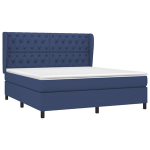 Letto Matrimoniale (con Materasso) 160x200 cm in Tessuto Blu