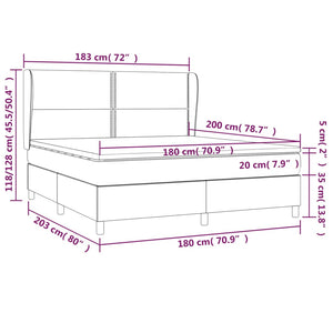 Letto Matrimoniale (con Materasso) Grigio 180x200 cm in Similpelle