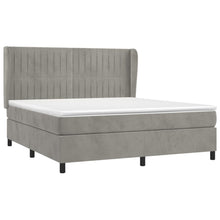 Carica l&#39;immagine nel visualizzatore di Gallery, Letto Matrimoniale (con Materasso) Grigio Chiaro 160x200cm Velluto