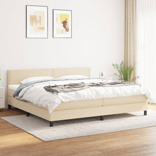 Carica l&#39;immagine nel visualizzatore di Gallery, Letto Matrimoniale (con Materasso) Crema 200x200 cm in Tessuto