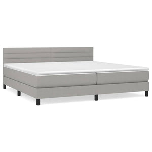 Letto Matrimoniale (con Materasso) Grigio Chiaro 200x200cm Tessuto