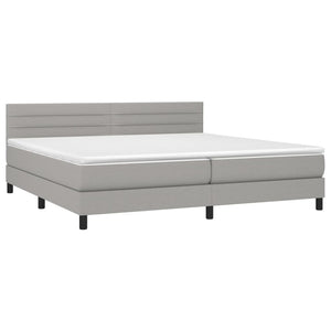 Letto Matrimoniale (con Materasso) Grigio Chiaro 200x200cm Tessuto