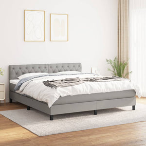 Letto Matrimoniale (con Materasso) Grigio Chiaro160x200 cm Tessuto