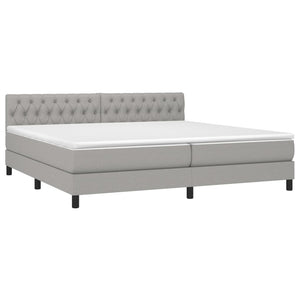 Letto Matrimoniale (con Materasso) Grigio Chiaro 200x200cm Tessuto