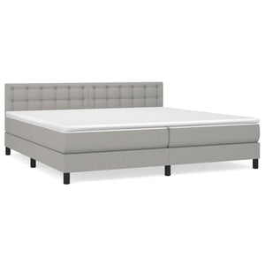 Letto Matrimoniale (con Materasso) Grigio Chiaro 200x200cm Tessuto