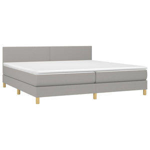 Letto Matrimoniale (con Materasso) Grigio Chiaro 200x200cm Tessuto