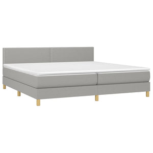 Letto Matrimoniale (con Materasso) Grigio Chiaro 200x200cm Tessuto
