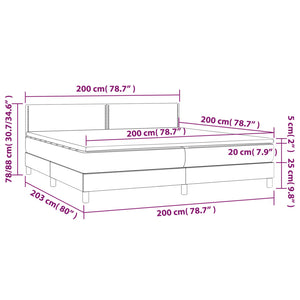 Letto Matrimoniale (con Materasso) Grigio Chiaro 200x200cm Tessuto